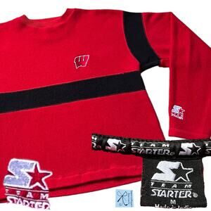Team Starter Collegiate Wisconsin Badgers Fleece Sweatshirt Sz M